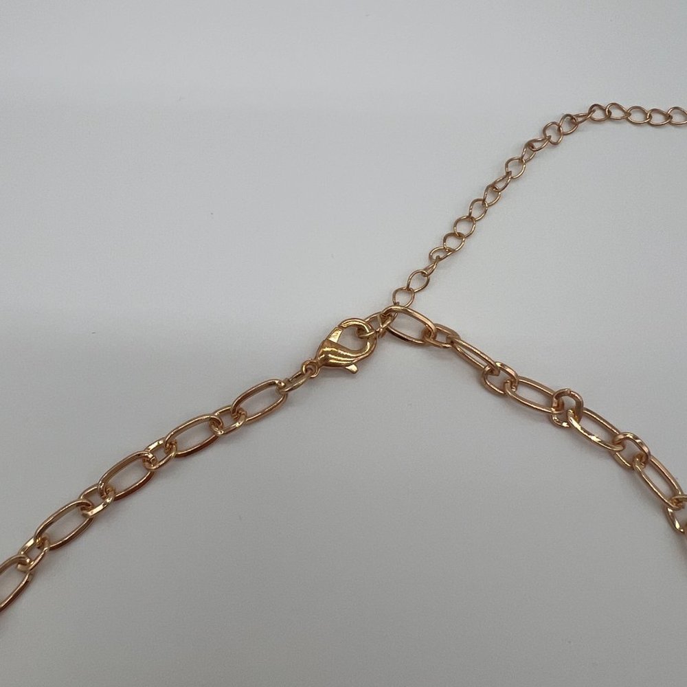 NWOT 🥀 18" White & Gold Teardrop Necklace w/ 4" Extender Women's Time And Tru - Picture 4 of 11